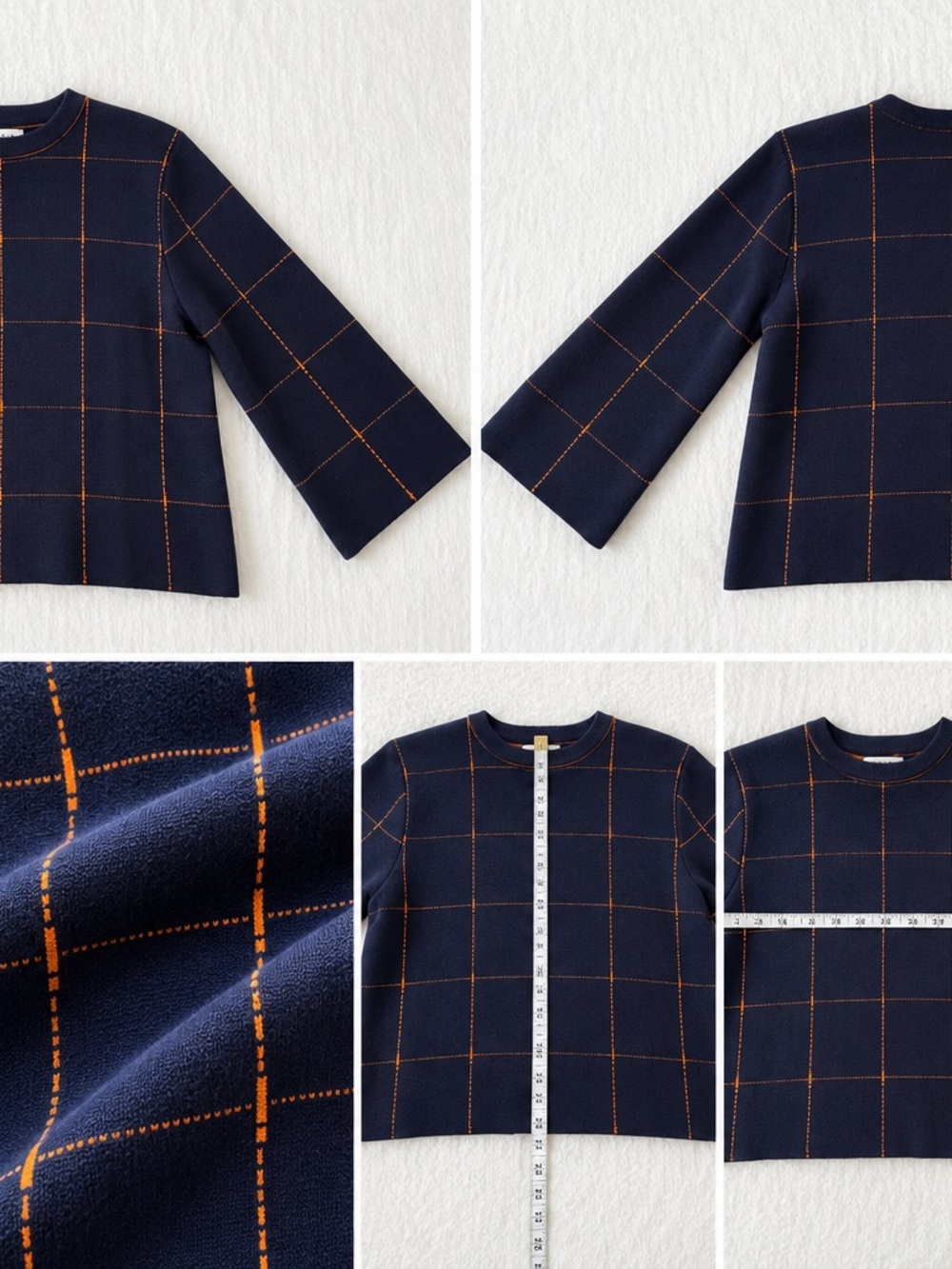 Baltic Born Navy Jacket with Orange Windowpane Grid